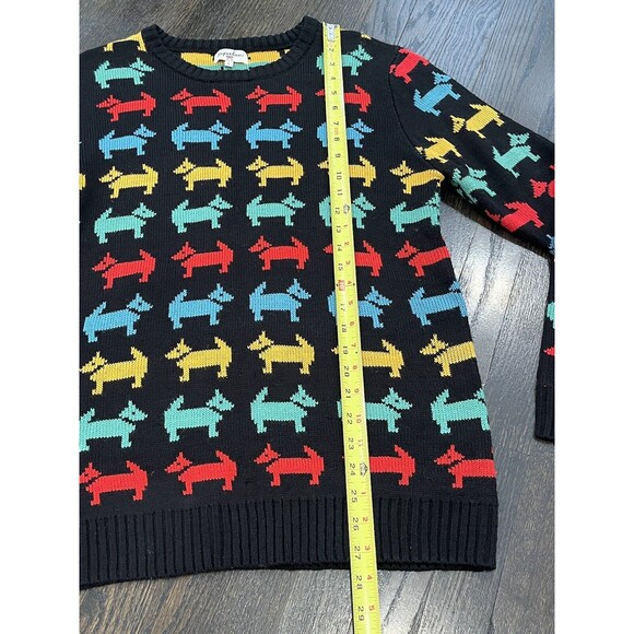 Pepaloves Sweater Women’s Large Black Rainbow Dogs Crewneck Novelty Long Sleeve - Picture 6 of 7
